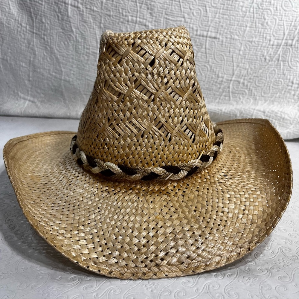 Resistol Vintage Mens Western Straw Hat Size 7.5 Self Conforming Cowboy Texas